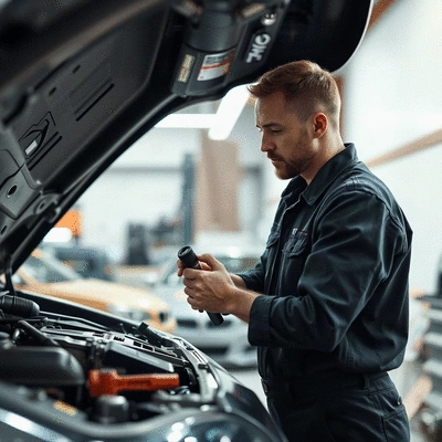 Mechanic working on car repair